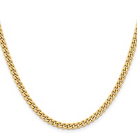 Chisel Stainless Steel Polished Yellow IP-plated 4mm Round Curb Chain, 18" view 2