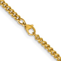Chisel Stainless Steel Polished Yellow IP-plated 4mm Round Curb Chain, 18" view 3