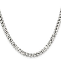 Chisel Stainless Steel Polished 5.3mm Round Curb Chain - 18in view 2