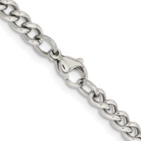 Chisel Stainless Steel Polished 5.3mm Round Curb Chain - 18in view 3