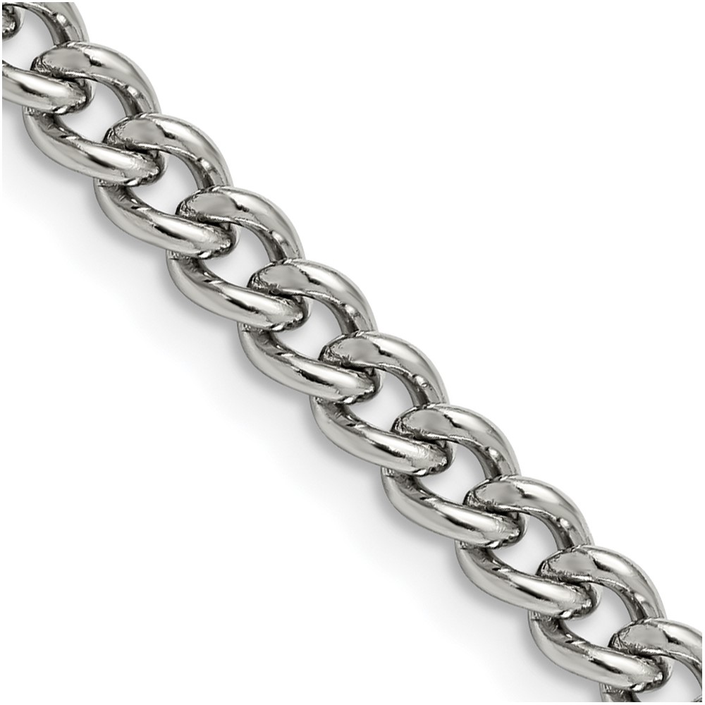 Chisel Stainless Steel Polished 5.3mm Round Curb Chain - 18in