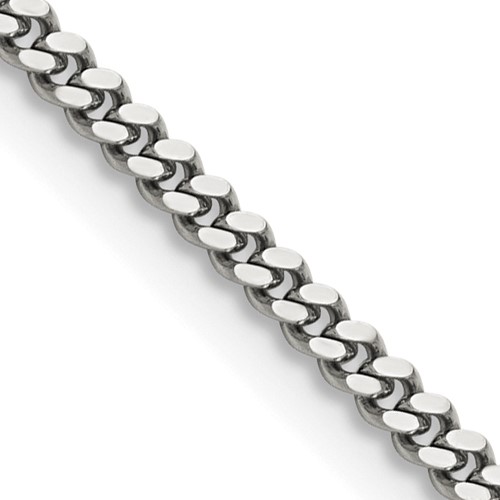 Chisel Stainless Steel Polished 3mm Curb Chain, 16"