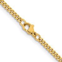 Chisel Stainless Steel Polished Yellow IP-plated 3mm Curb Chain, 18" view 3
