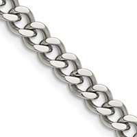 Chisel Stainless Steel Polished 6.75mm 20 Inch Curb Chain view 1