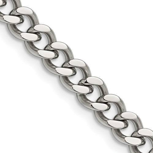 Chisel Stainless Steel Polished 6.75mm Curb Chain, 20"
