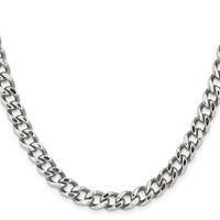 Chisel Stainless Steel Polished 7.5mm Curb Chain, 20" view 2