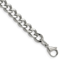 Chisel Stainless Steel Polished 7.5mm Curb Chain, 8" view 1