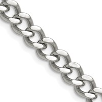 Chisel Stainless Steel Polished 7.5mm Curb Chain, 20" view 1