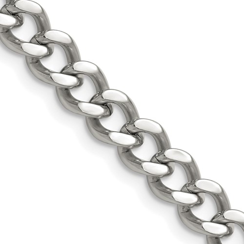 Chisel Stainless Steel Polished 7.5mm Curb Chain, 20"
