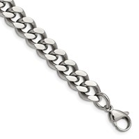 Chisel Stainless Steel Polished 9.5mm Curb Chain, 7.75" view 1