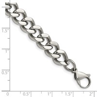 Chisel Stainless Steel Polished 11.5mm Curb Chain, 8.5" view 2