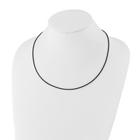 Chisel Stainless Steel Black Leather Cord Necklace, 18" view 2