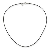 Chisel Stainless Steel Black Leather Cord Necklace, 18" view 3