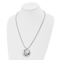 Stainless Steel Polished Circle Cut-out Necklace, 24" view 4