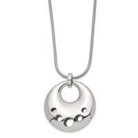 Stainless Steel Polished Circle Cut-out Necklace, 24" view 1