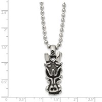 Chisel Stainless Steel Antiqued and Polished Dragon Head Pendant on a Ball Chain Necklace - 22in view 4