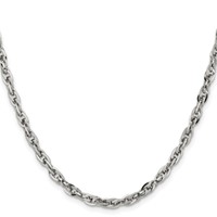 Chisel Stainless Steel Polished 4.2mm Fancy Twisted Link Chain, 18" view 2