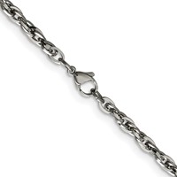 Chisel Stainless Steel Polished 4.2mm Fancy Twisted Link Chain, 18" view 3