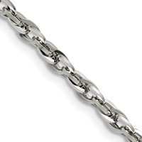 Chisel Stainless Steel Polished 4.2mm Fancy Twisted Link Chain, 18" view 1