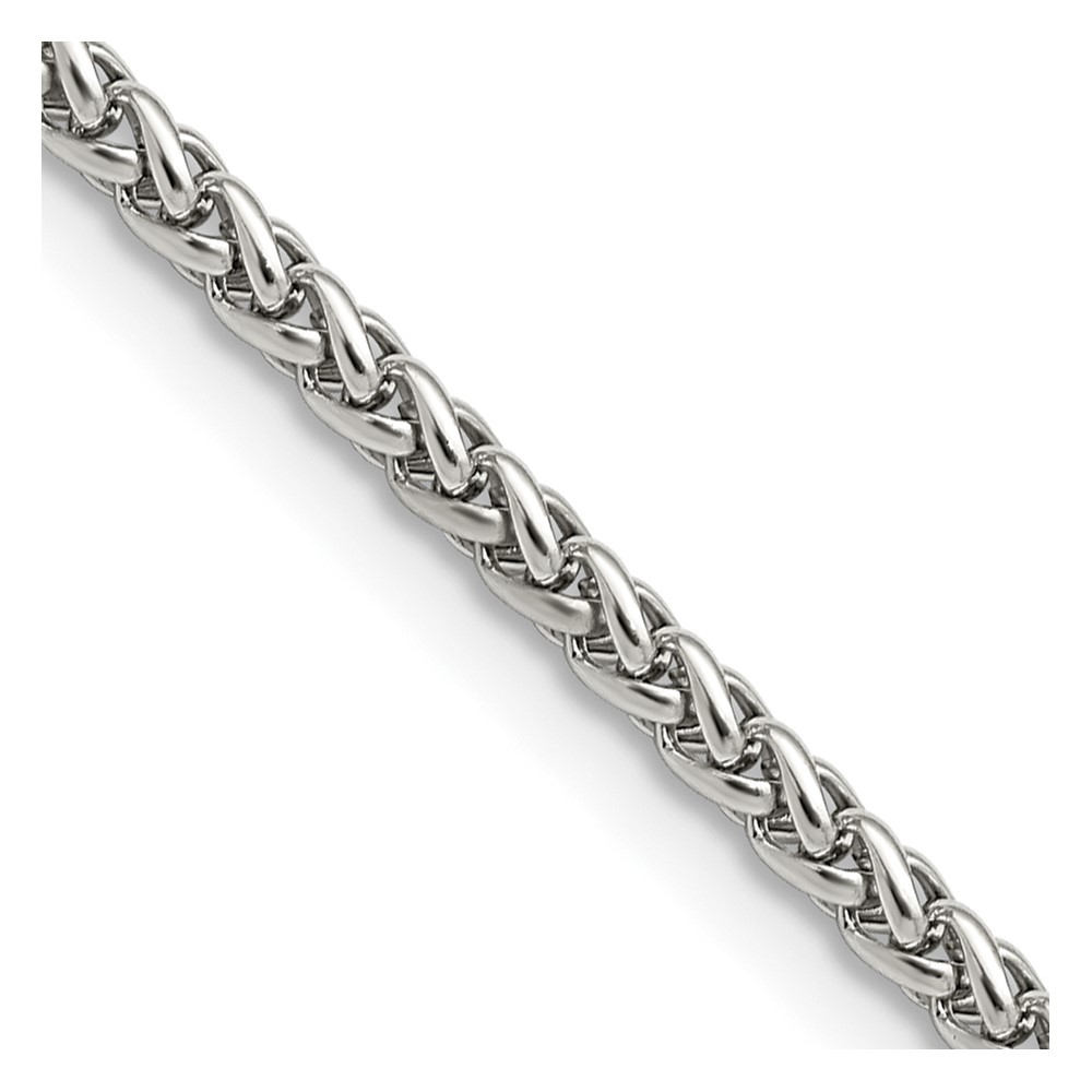 Chisel Stainless Steel Polished 3mm Wheat Chain, 20"