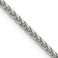 Chisel Stainless Steel Polished 3mm Wheat Chain, 20" view 1