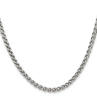 Chisel Stainless Steel Polished 4mm Wheat Chain, 20" view 2