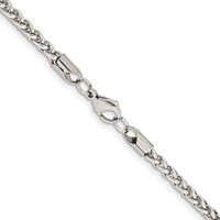 Chisel Stainless Steel Polished 4mm Wheat Chain, 20" view 3