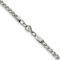 Chisel Stainless Steel Polished 5mm Wheat Chain - 20in view 3