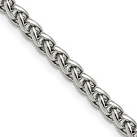 Chisel Stainless Steel Polished 5mm Wheat Chain - 20in view 1