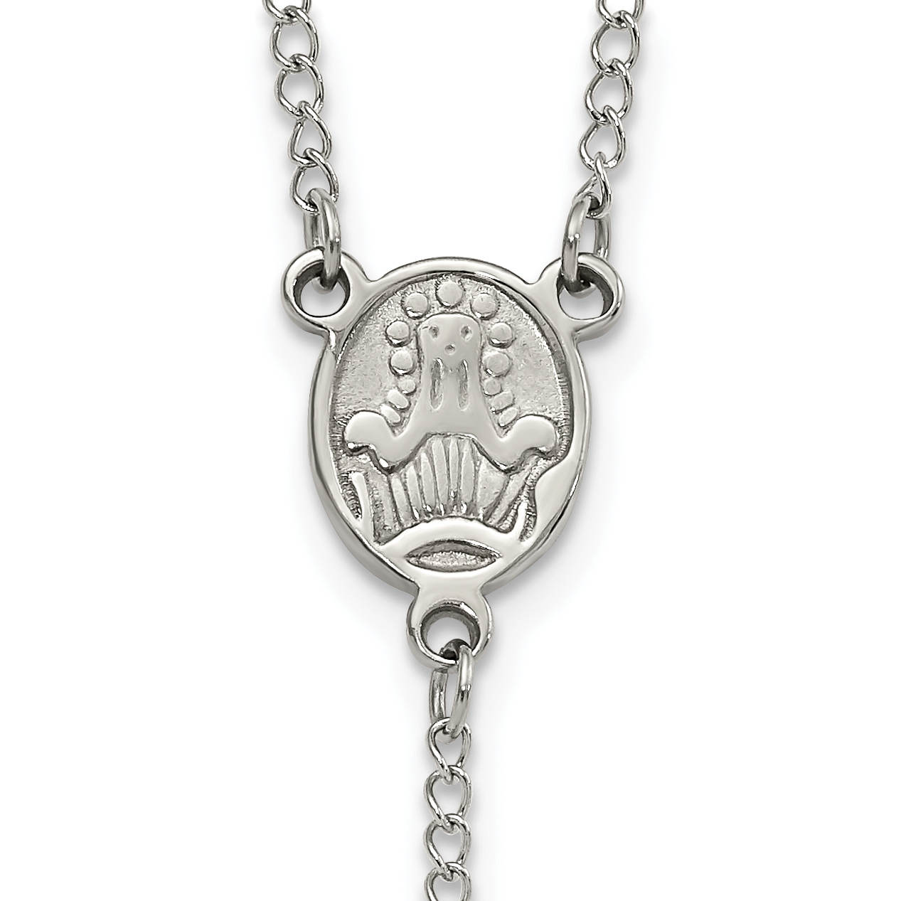 Collar Rosario Cincel Acero Inoxidable Pulido 6mm Cuentas 29,5 pulgadas SRN809 - Imagen 7 de 7