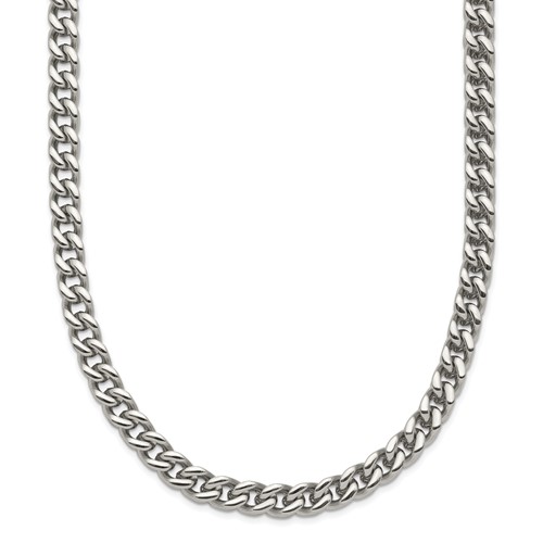 Chisel Stainless Steel Polished Franco Chain, 24"