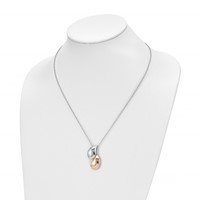Chisel Stainless Steel Polished Rose IP-plated Teardrops Pendant on an Cable Chain Necklace, 18" view 4