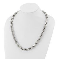 Chisel Stainless Steel Polished Oval Link Necklace, 24" view 5