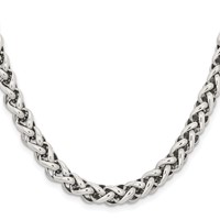 Chisel Stainless Steel Polished Wheat Chain Necklace, 18" view 2