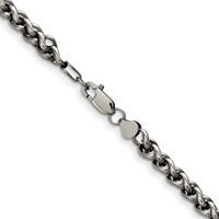 Chisel Stainless Steel Polished Wheat Chain Necklace, 18" view 3