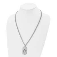 Chisel Stainless Steel Polished Star of David Dog Tag on a Curb Chain Necklace, 24" view 4