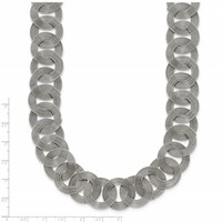 Chisel Stainless Steel Polished Circle Link Necklace, 19" view 4