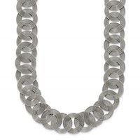 Chisel Stainless Steel Polished Circle Link Necklace, 19" view 1