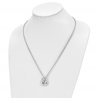 Chisel Stainless Steel Polished Enameled Mom Heart Pendant on a Cable Chain Necklace, 20" view 4