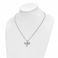 Chisel Stainless Steel Polished Dragonfly Pendant on a Cable Chain Necklace, 20" view 4