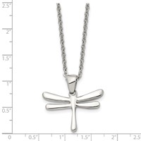 Chisel Stainless Steel Polished Dragonfly Pendant on a Cable Chain Necklace, 20" view 5