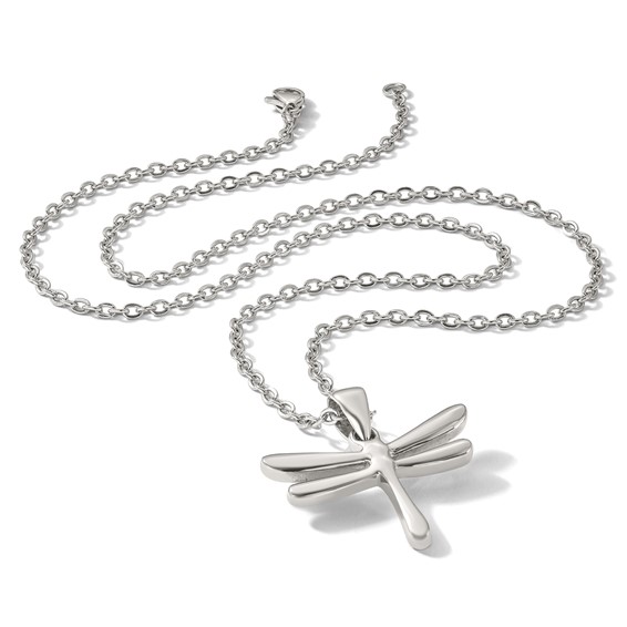 Chisel Stainless Steel Polished Dragonfly Pendant on a 20 inch Cable Chain Necklace