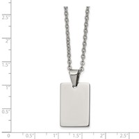 Chisel Stainless Steel Polished Rectangle Dog Tag on an Cable Chain Necklace - 18in view 3
