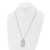 Chisel Stainless Steel Polished Dog Tag on a Ball Chain Necklace, 24" view 4