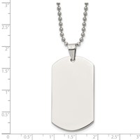 Chisel Stainless Steel Polished Dog Tag on a Ball Chain Necklace, 24" view 5