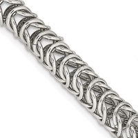 Chisel Stainless Steel Polished Fancy Link Necklace, 18" view 1