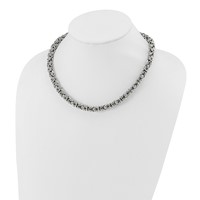 Chisel Stainless Steel Polished Byzantine Link Necklace, 18" view 3