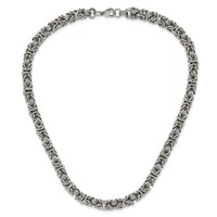 Chisel Stainless Steel Polished Byzantine Link Necklace, 18" view 4