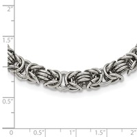 Chisel Stainless Steel Polished Byzantine Link Necklace, 18" view 5