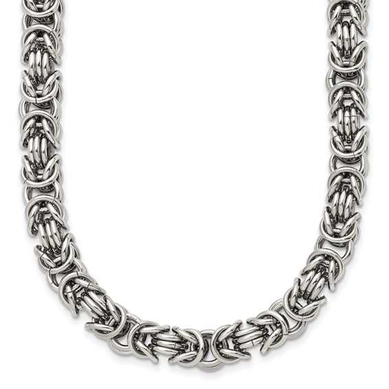 Chisel Stainless Steel Byzantine Link Chain